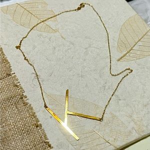 Italian Gold Initial 18” Pendant Necklace in 10k Gold